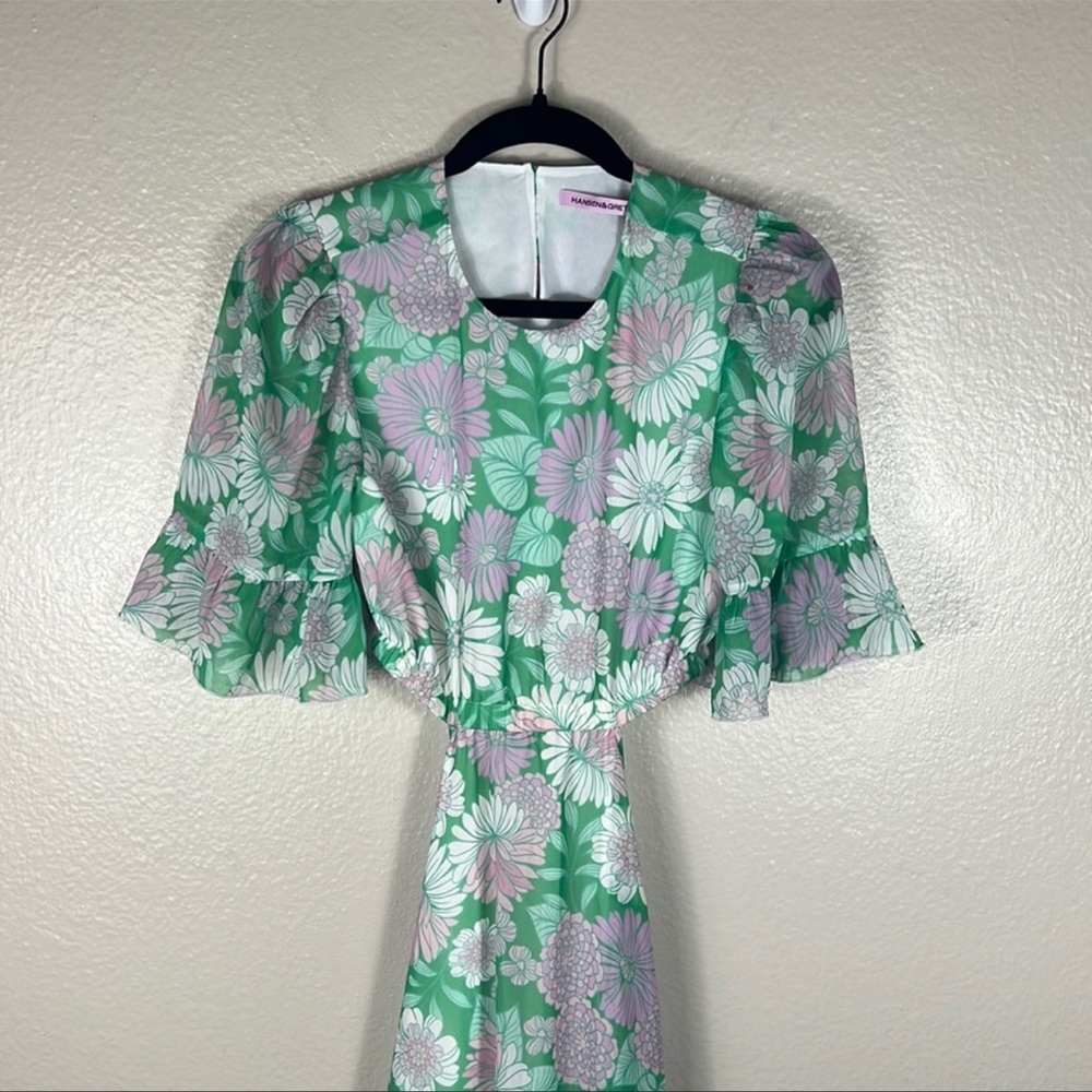 Floral Green Maxi Dress - Picture 4 of 9